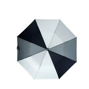 Misty Harbor Automatic Open Folding Rain Umbrella Black Gray 41" Canapy NWT
